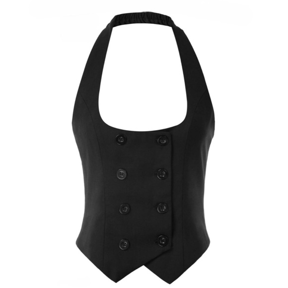 Scarlet Darkness women’s renaissance halter vest size XL Black NWT - Picture 3 of 7